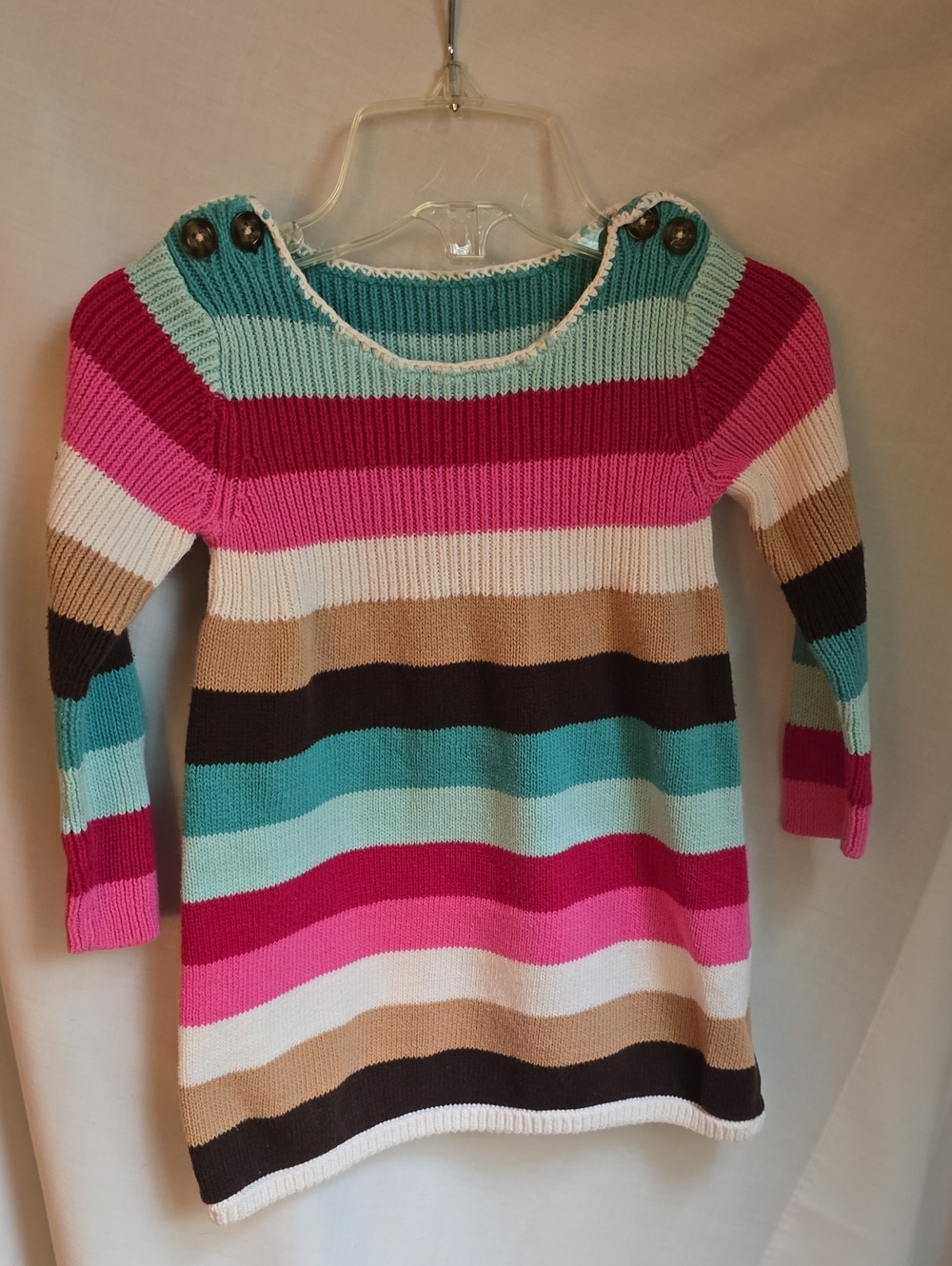 babyGAP 2T Multicolored Crazy Stripe Knit Sweater Dress Vintage Fall 2010